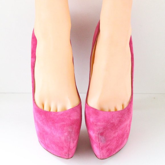 Christian Louboutin Pink Daffy Suede Platform - Picture 5 of 10
